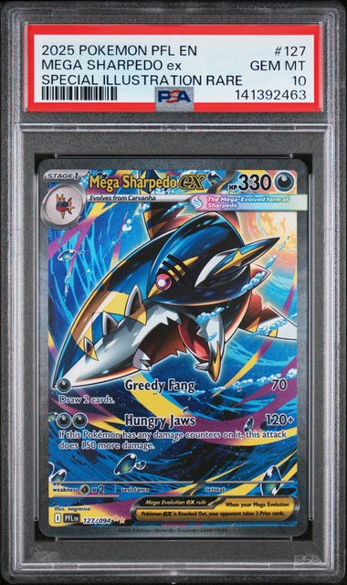 MEGA SHARPEDO EX - PFL Phantasmal Flames - 127/094 SIR PSA 10