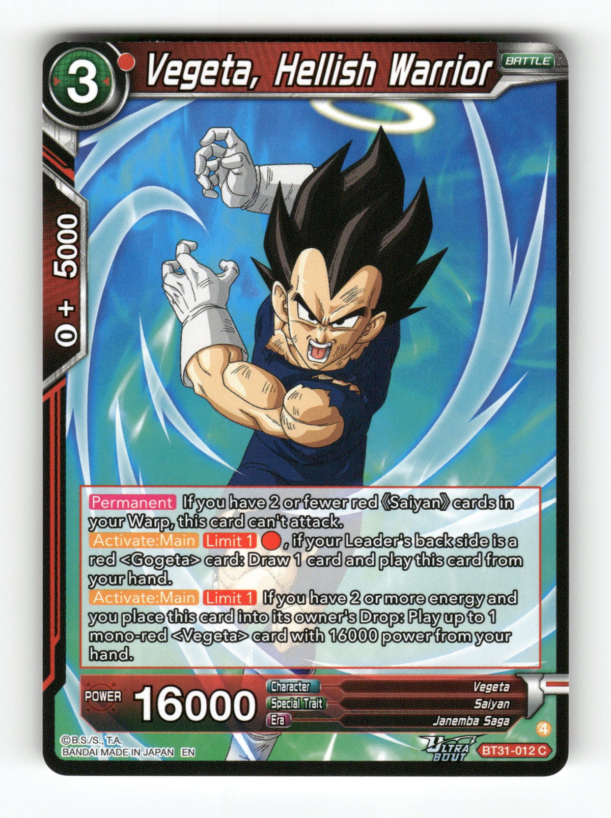 Vegeta, Hellish Warrior