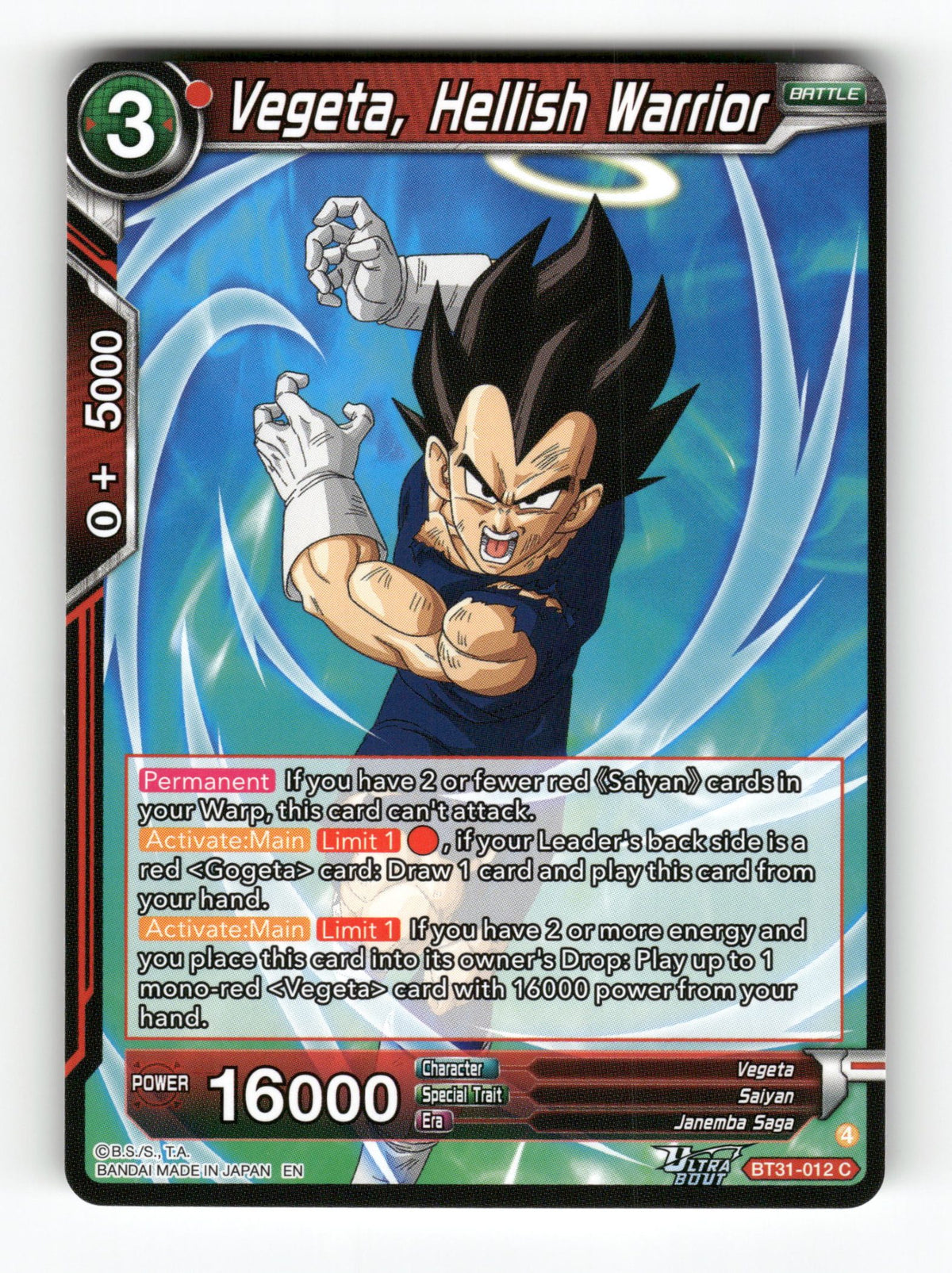 Vegeta, Hellish Warrior
