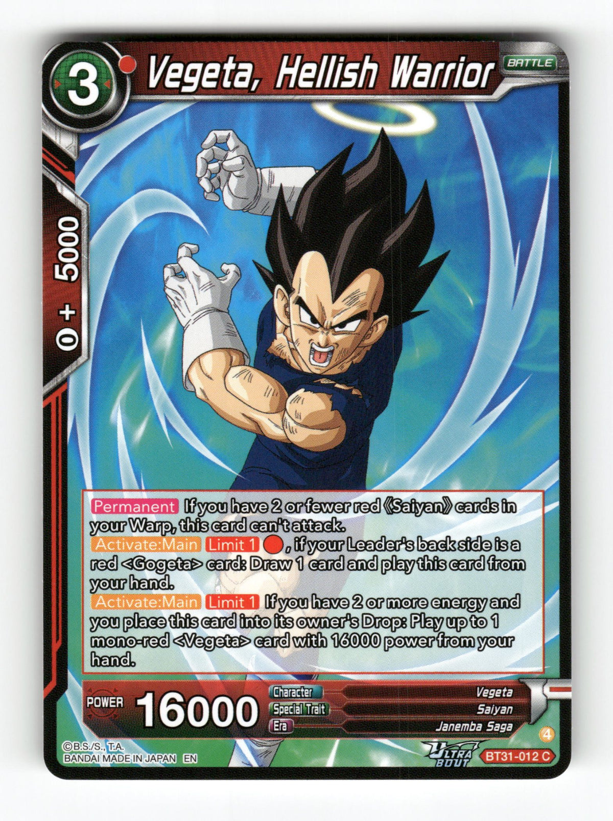 Vegeta, Hellish Warrior