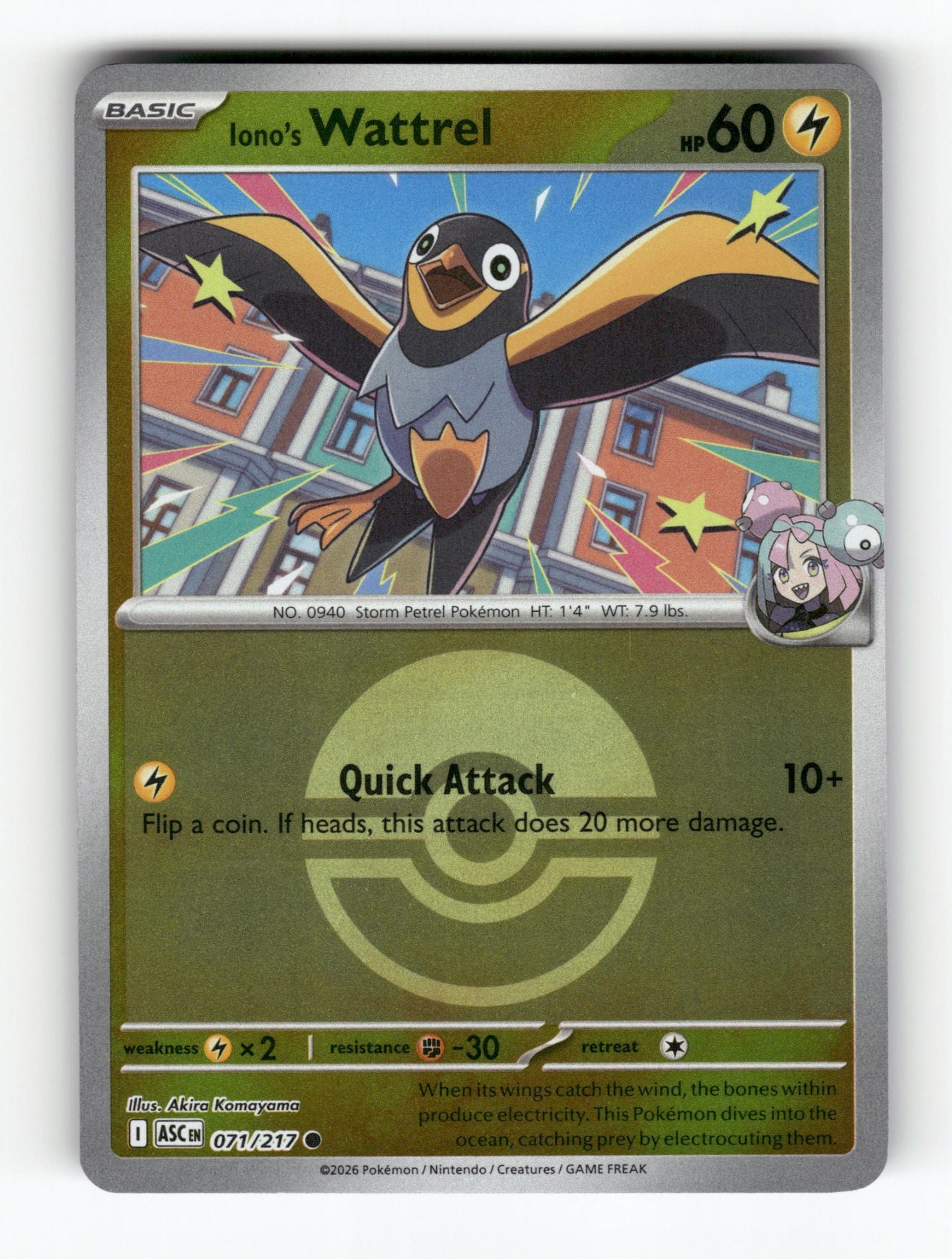 Iono's Wattrel - 071/217 (Poke Ball)