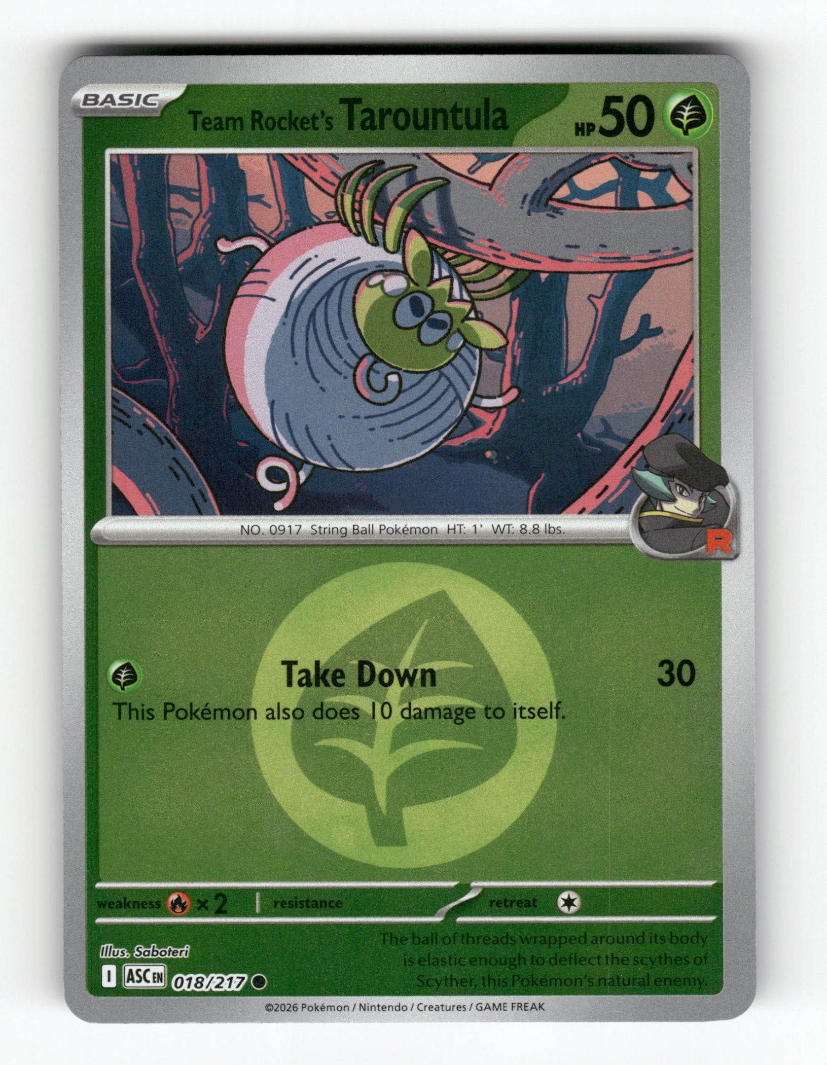 Team Rocket's Tarountula (Energy Symbol Pattern)