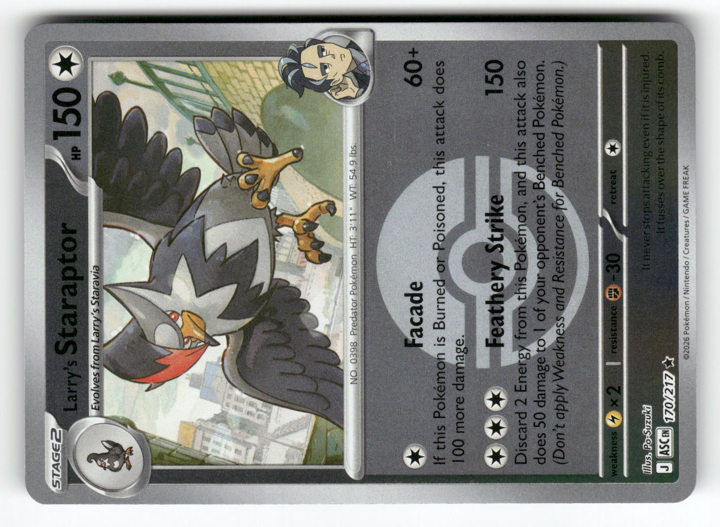 Larry's Staraptor - 170/217 (Poke Ball)
