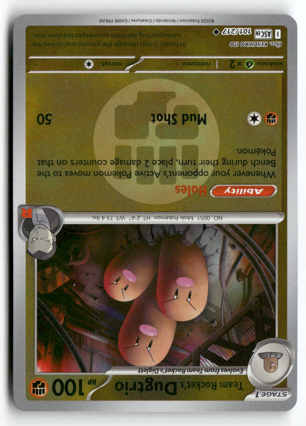 Team Rocket's Dugtrio - 101/217 (Energy Symbol Pattern)