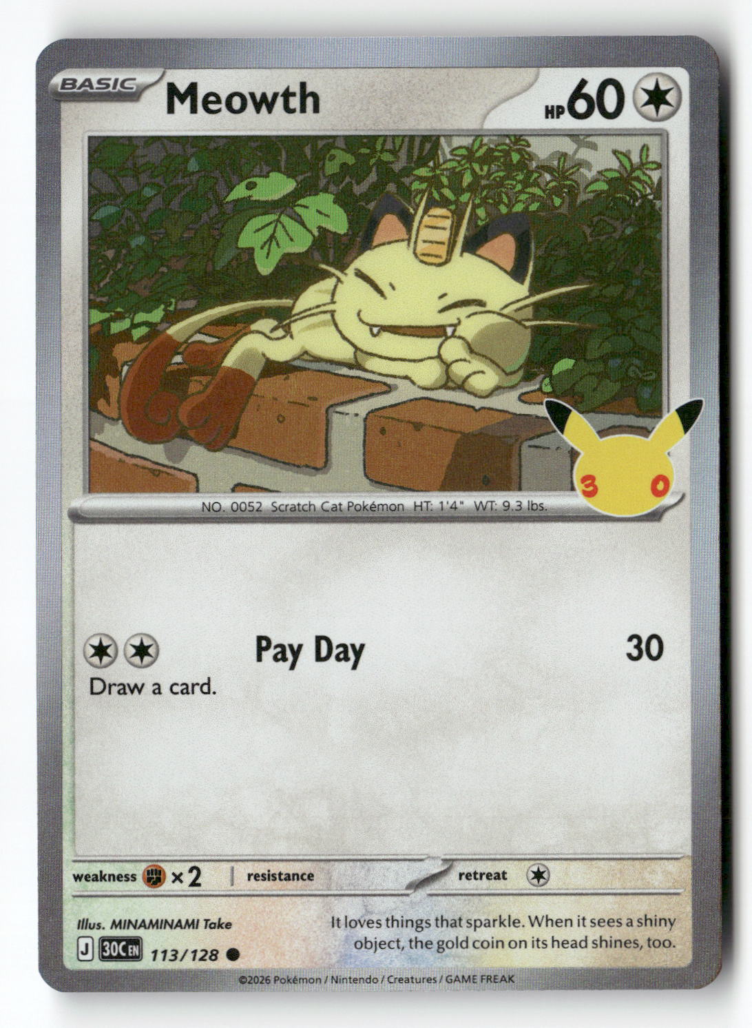Meowth - 113/128 | Near Mint / English / Holofoil